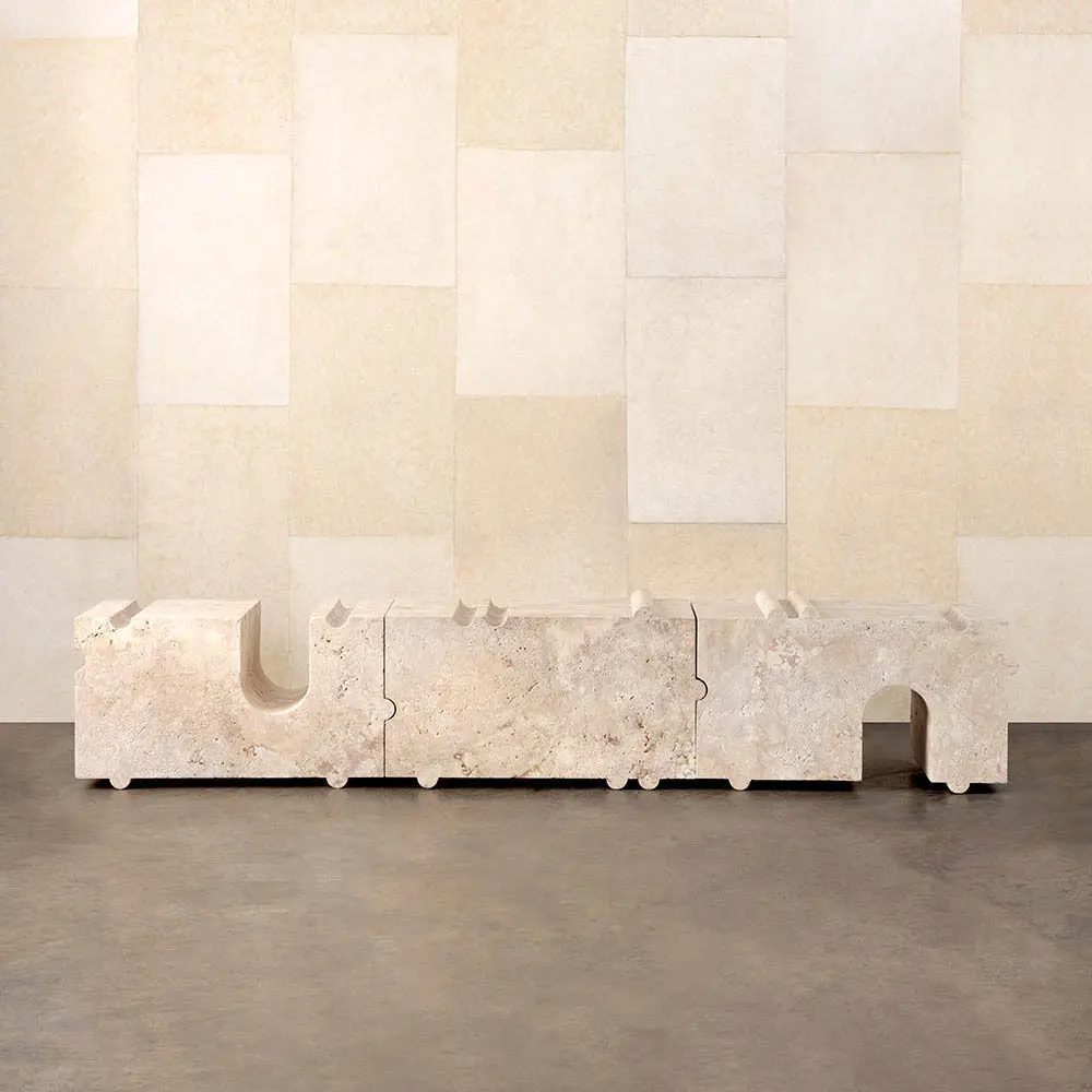 YDSTONE Modern Design Natural Stone Travertine Coffee Table Sofa Side Table Set for Living Room & Hotel/Vanity Top Use factory