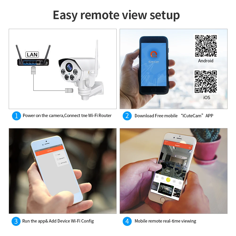 LOOSAFE 5mp Security Camera System Wireless Ip Camera Wifi Outdoor Motion Detection Ptz Smart Life Outdoor Camera