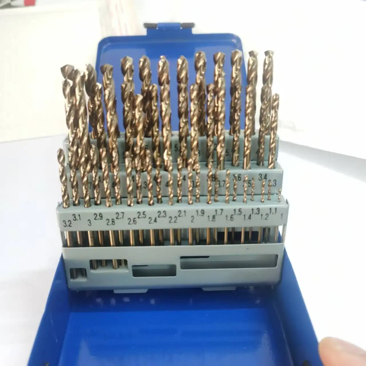 TEBAK 25pcs Straight Shank Metal Drilling Hssco Cobalt M35 M42 HSS Twist Drill Bit Set Hardened Metal Iron Stainless Steel