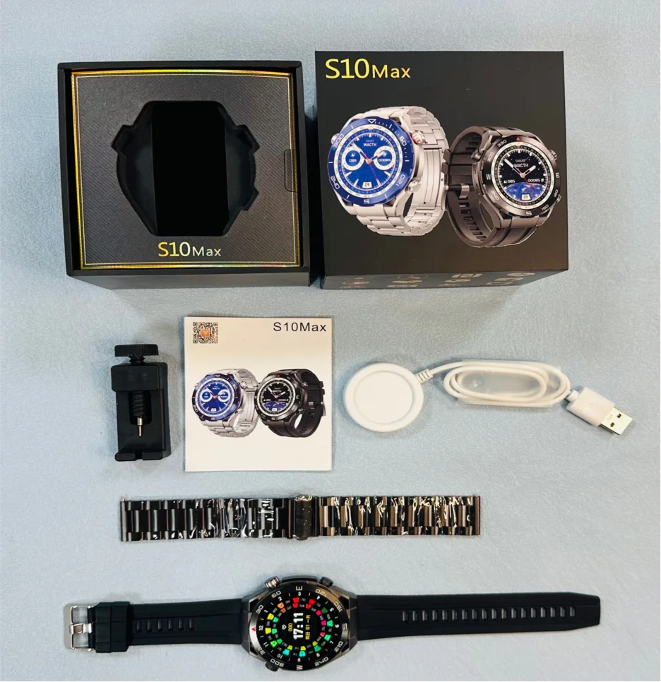 S10 Max-reloj inteligente deportivo para hombre, dispositivo con carga  inalámbrica, NFC, brújula, termómetro y presión arterial, para Android e  IOS, 2023 - AliExpress