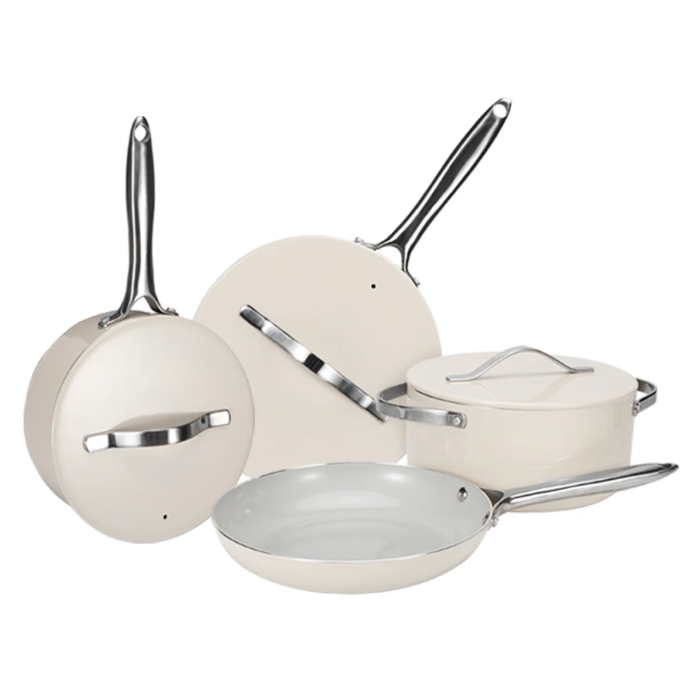 Caraway CW-CSET-GRY 7-Piece Non-Stick Ceramic Cookware Set Gray New Open  Box