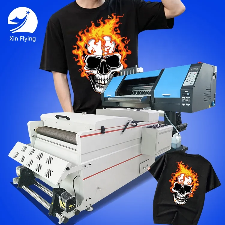 Xinflying Digital Inkjet Printing Machine DTF PET Film Printer Kits T Shirt 24inch DTF Printer with Powder Shaker