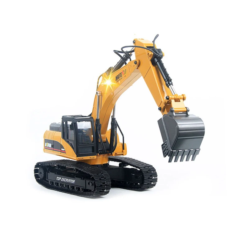 RC Excavator Full Metal Huina 1580 Toy Excavator 23ch-Rtr Truck 1:14