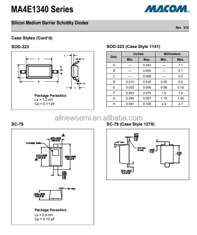 You can contact me for the best price MA4E1340A1-1141T RF Diode Schottky - Single 70V 200 mA 250 mW SOD-323 Hot sale Original