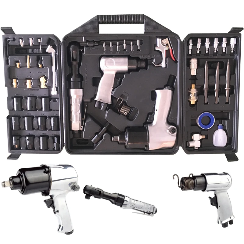 50 Pcs Heavy Duty Air Impact Wrench Air Compressor Pneumatic Tool Kit ...