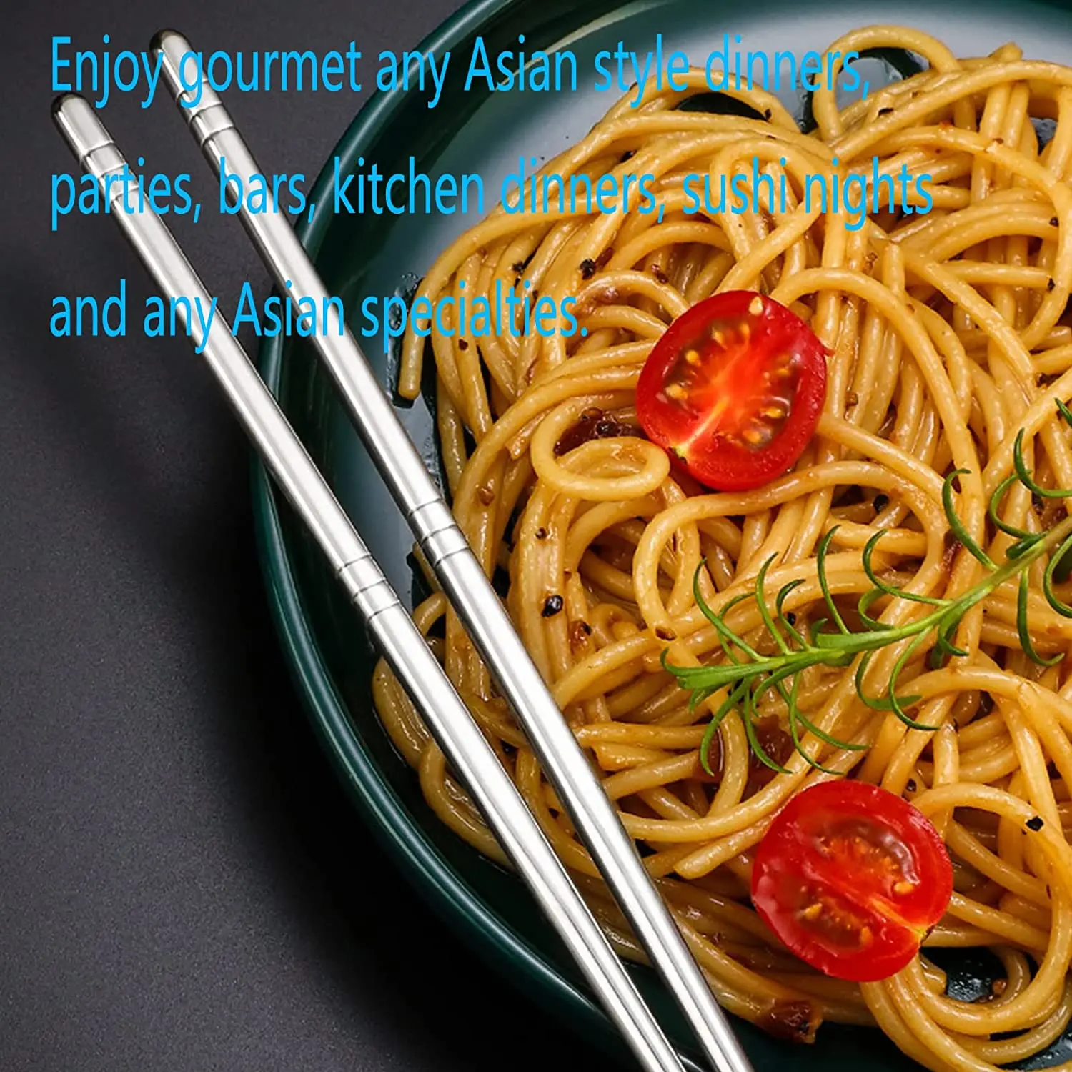 Korean Style Reusable Metal Chopsticks 304 Stainless Steel Dishwasher Safe Chopsticks