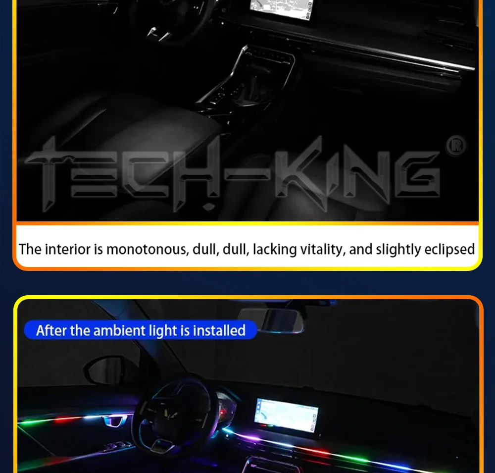 Car Universal 18 In 1 LED Ambient Lights RBG RGBW By App Control Strip Light Guide Fiber Optic Decoration Atmosphere Lamp