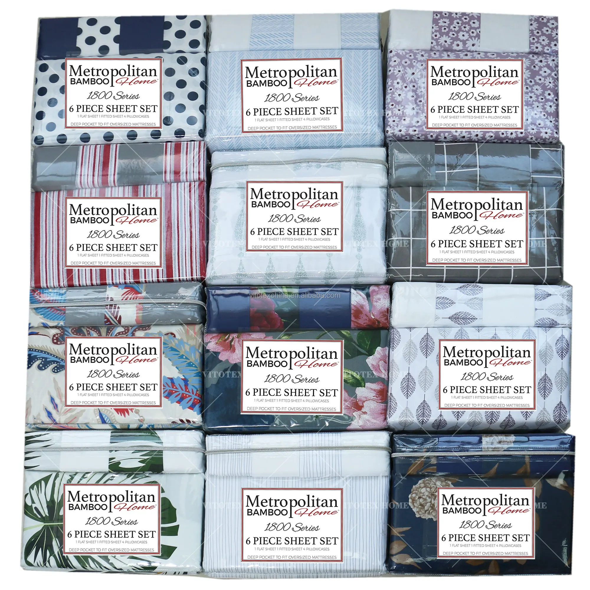 Metropolitan Bamboo Home 6 Piece Sheet Set King/california King Blue