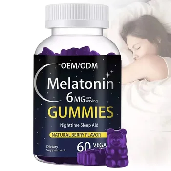 OEM Vegan Free Sleeping Melatonin Gummies Candy Softgel Sleep Aid Food Supplement Melatonin Gummies Fast to Sleep