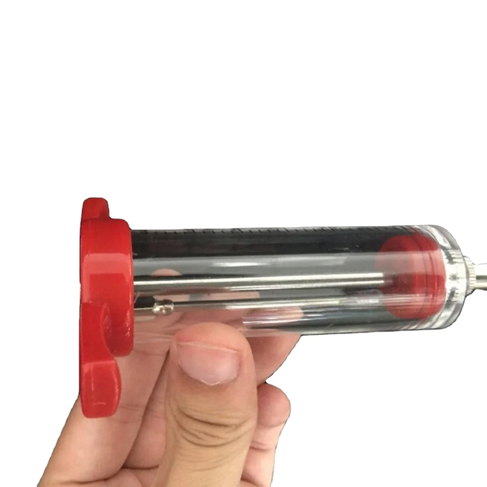 Seringue à Marinade En Acier Inox 304 - Injecteur De Saveurs Pour Viandes (Dinde, Poulet, Porc…) - 2 Aiguilles Incluses - 2