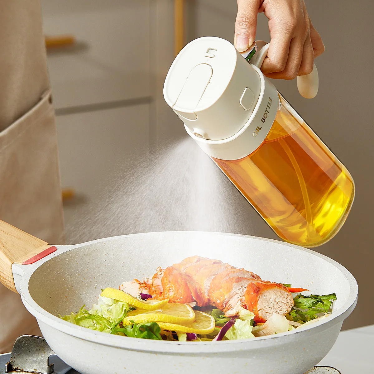 2024 New Design Kitchen 2 in 1 550ML Oil Spray Bottle Mister Automatic Cooking Oil Dispenser Olive Sprayer
