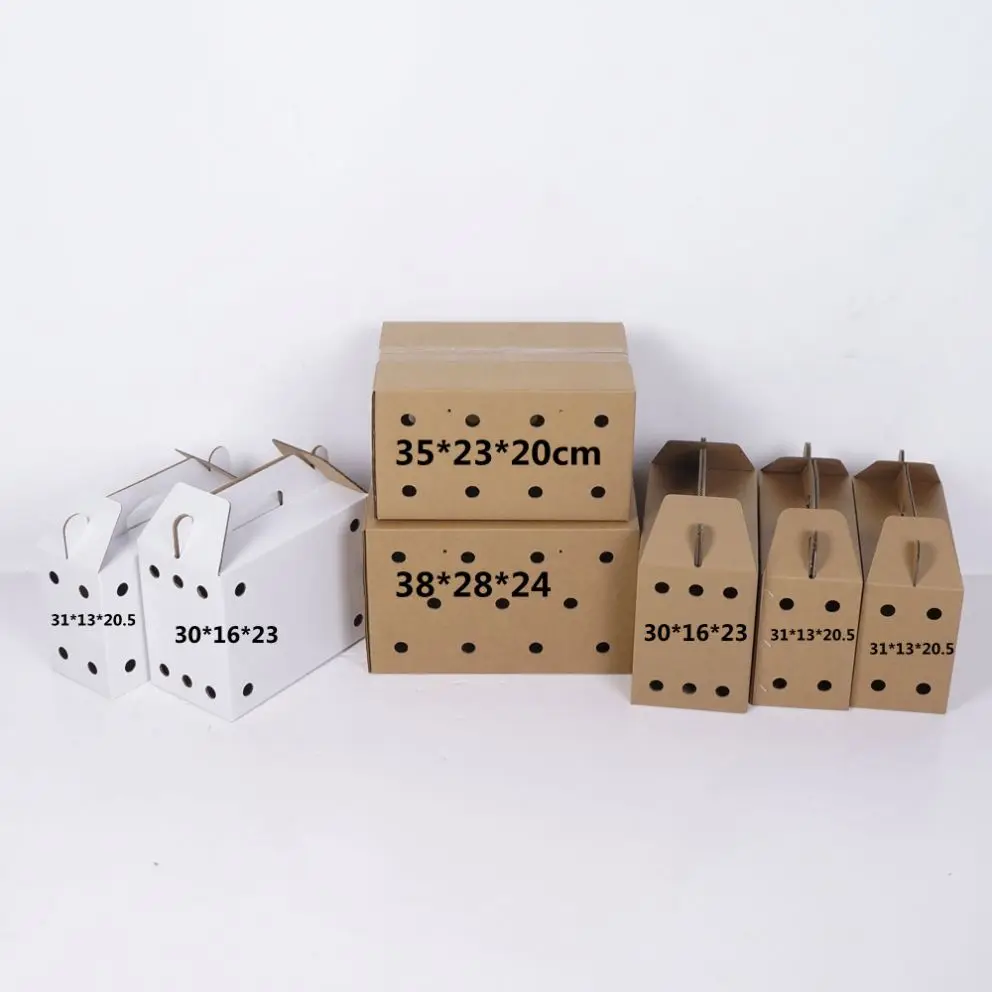 Custom Five-layer Extra-hard Corrugated Cardboard for Pet Cats Dogs Small Animal Live Transport Box Cardboard Pet Carriers