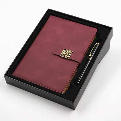 A4 Notebook Pu  Leather Stationery Notebook With Pen Reusable Erasable Printing Note Book for Gifts