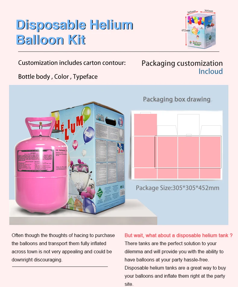 New Price Ec13 30lb Small Helium Cylinders Balloon 13.6l Disposable