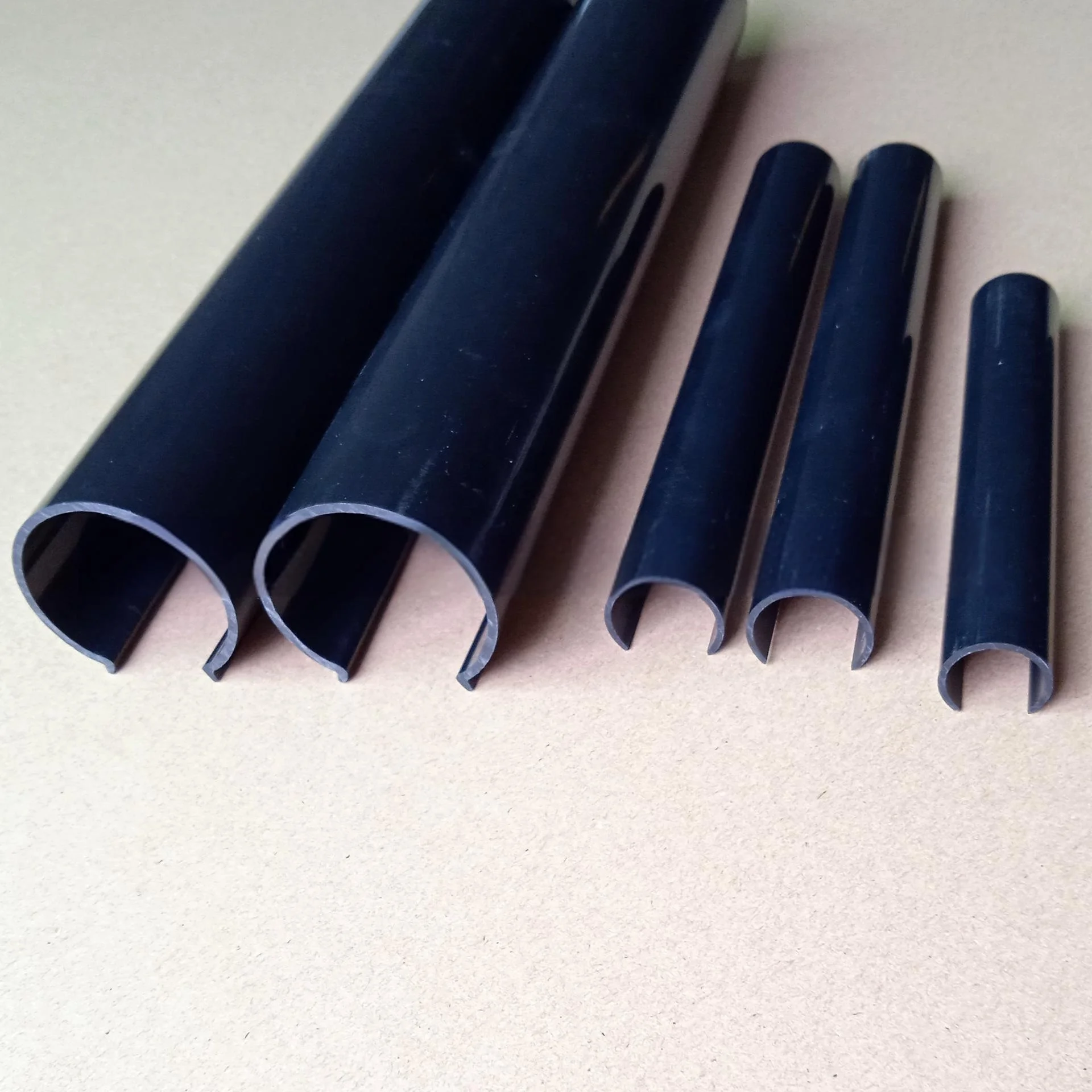Extruded PVC Half Round Tube Plastic C  Shaped Pipe