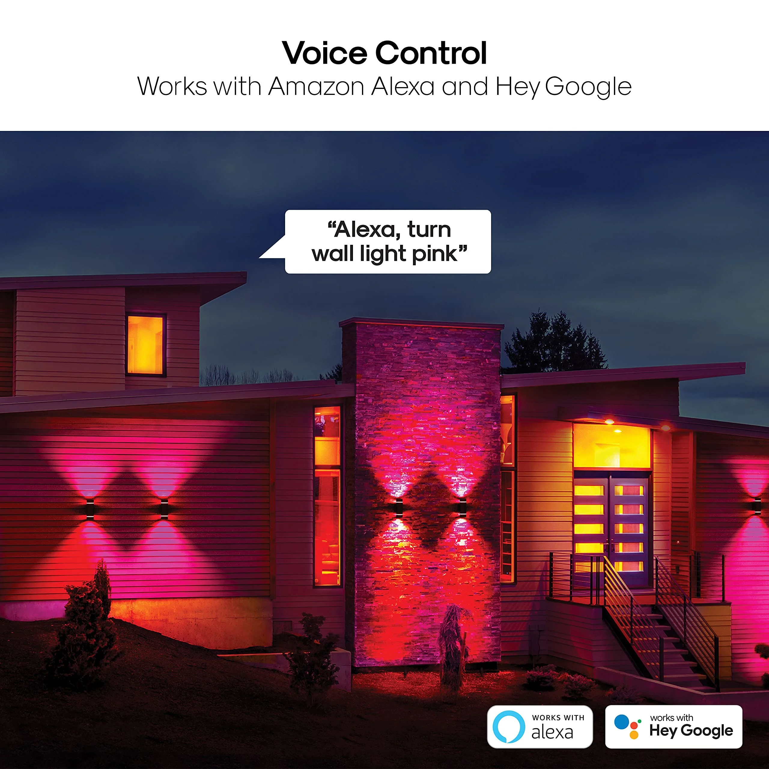 Smart Wifi up and Down LED Wall Lamp Tuya App Dimmable RGBCW Color Changing 20W Waterproof IP65 Outdoor Pool Enclosure Lighting