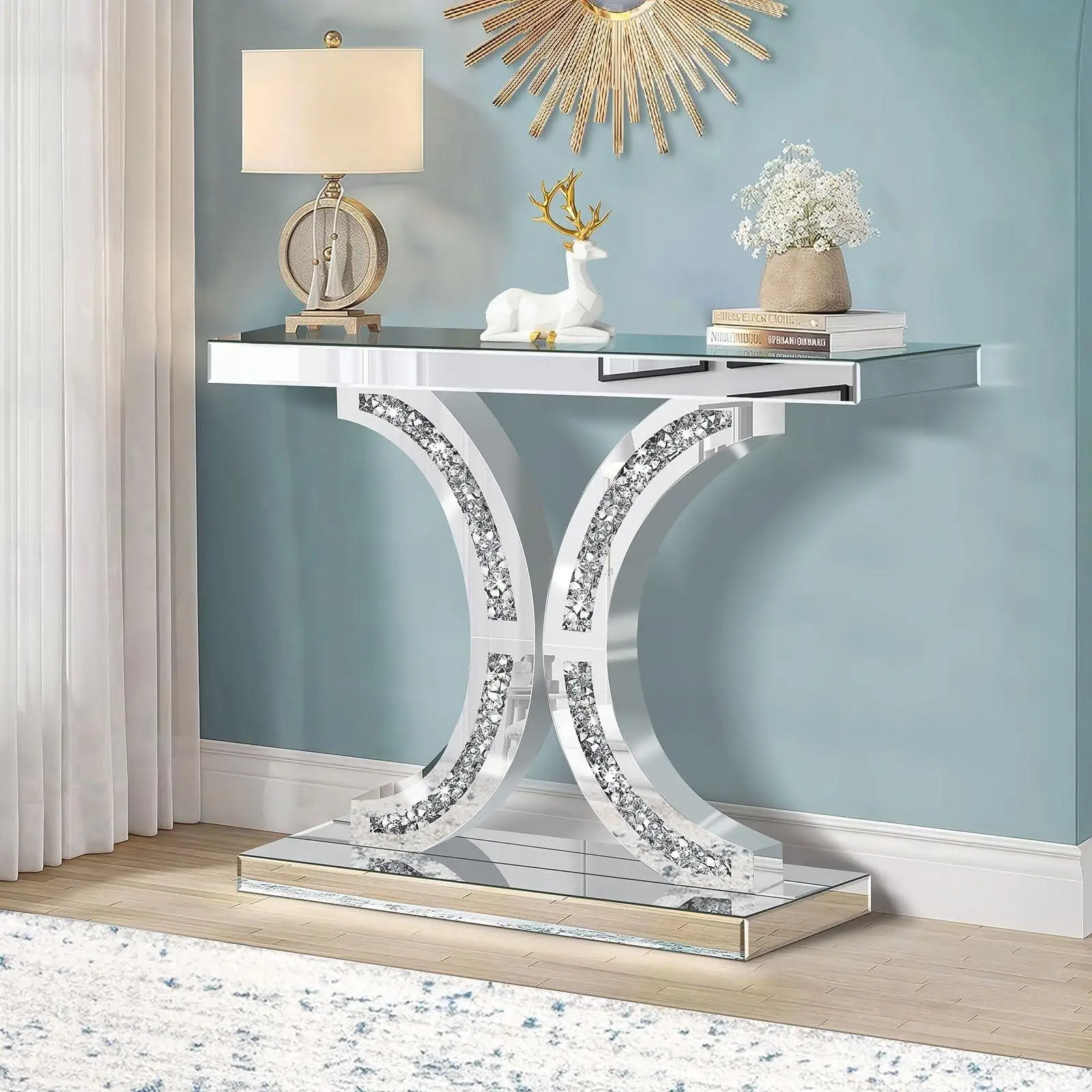 Elvarenae Eclaire Mirrored Console Table — product detail