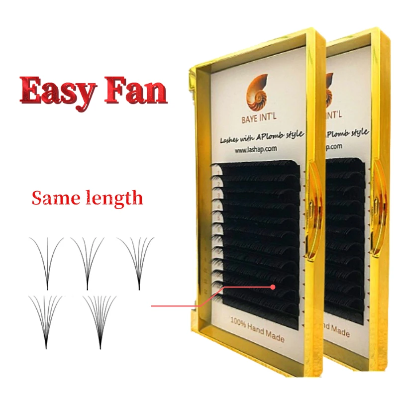 LASHAP private Label Lash Tray Supplier 3d Premade Volume Fans Mix Synthetic Wispy Korean Easy Blooming Eyelash Extension