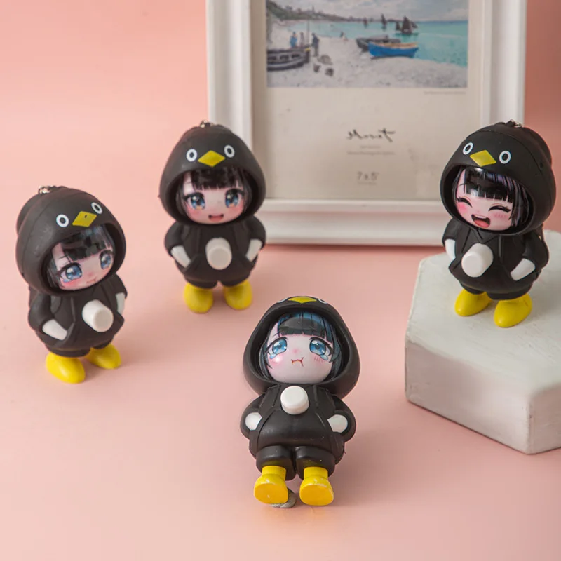 Gugugaga Face Changing Doll Keychain Large Size ABS Plastic
