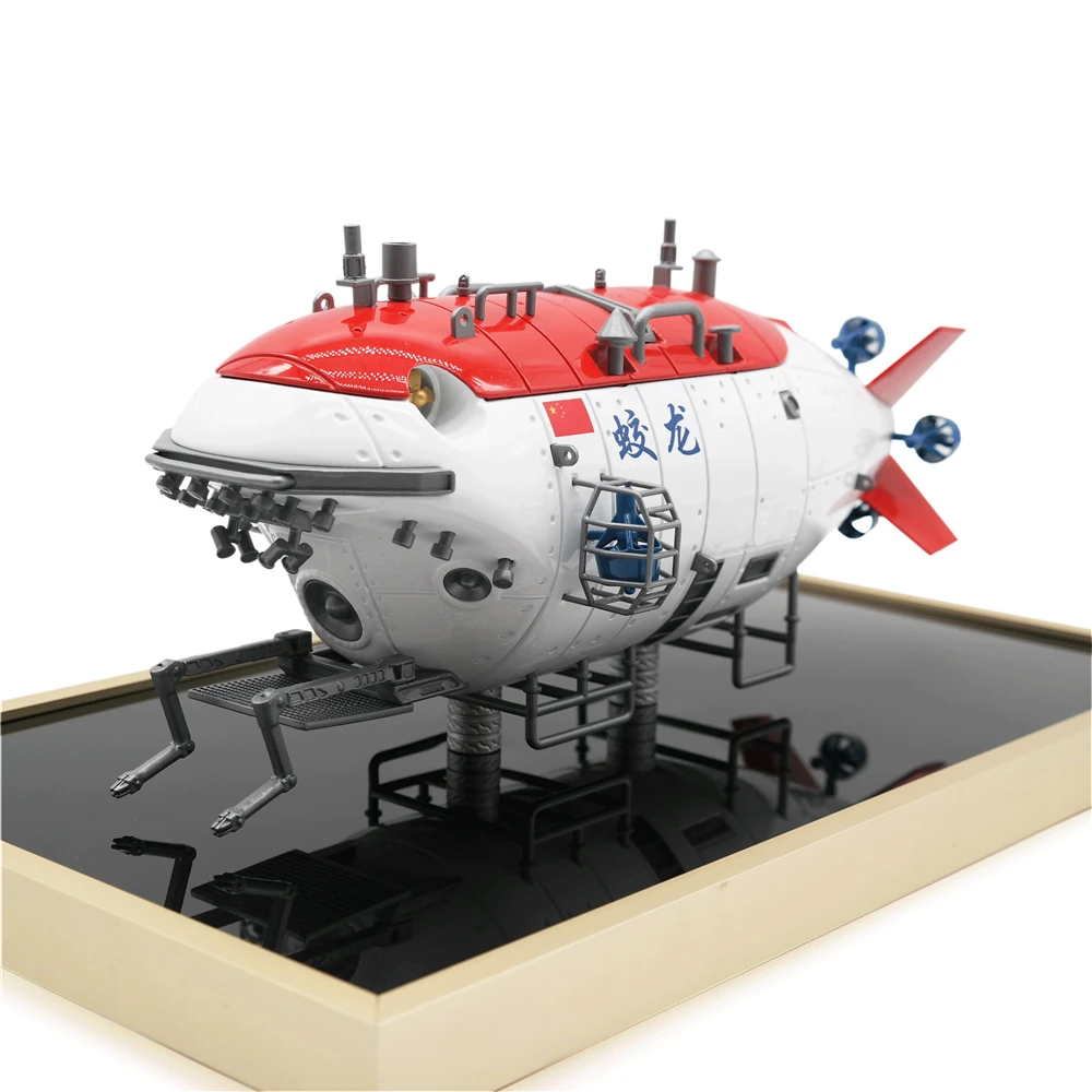 【A】Handmade Oceangate Crane Ship Miniature Crane Logistics Marine Customizable 30cm Plastic Crafts Submersible Ship Model