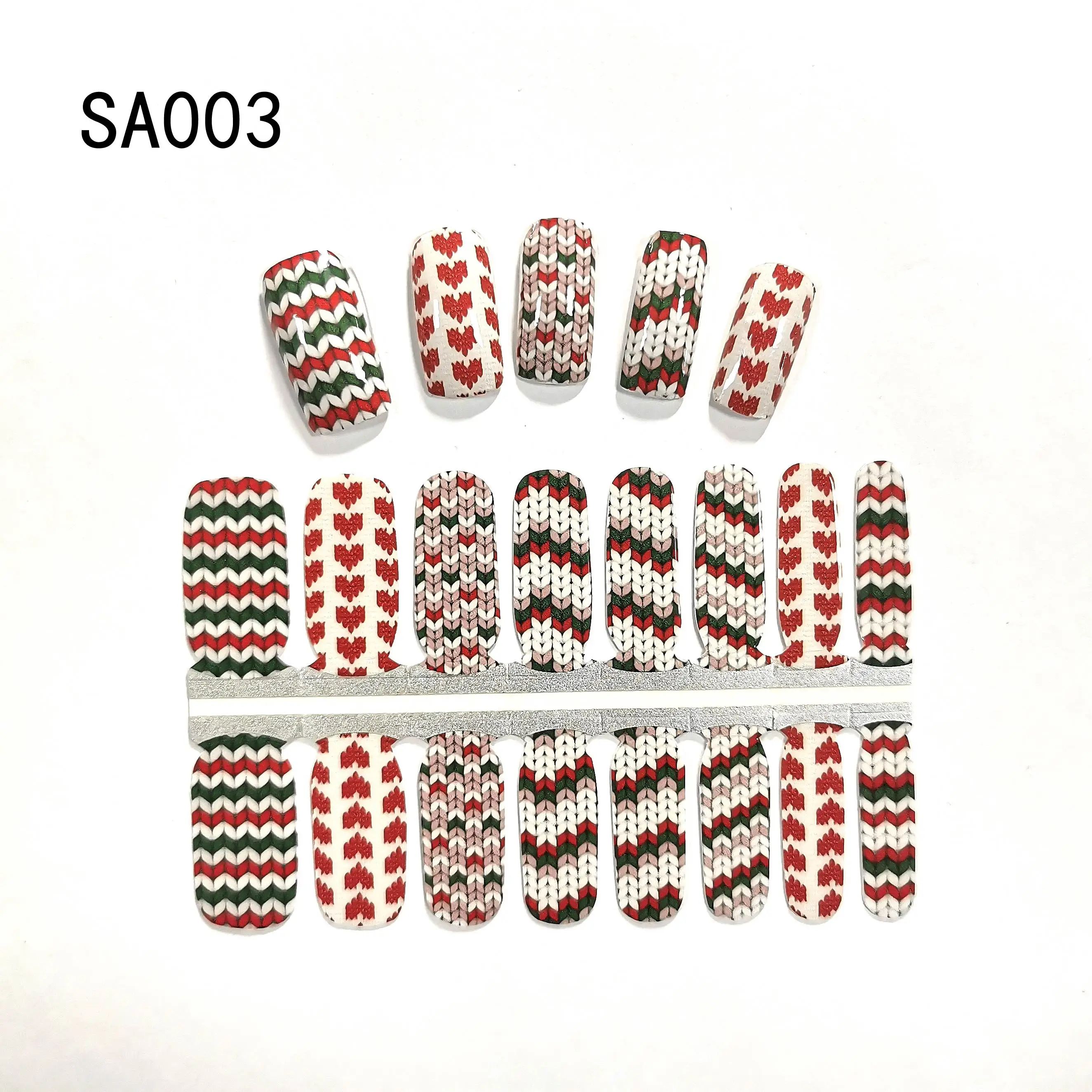 16 шт., самоклеящиеся полоски для ногтей с принтом животных