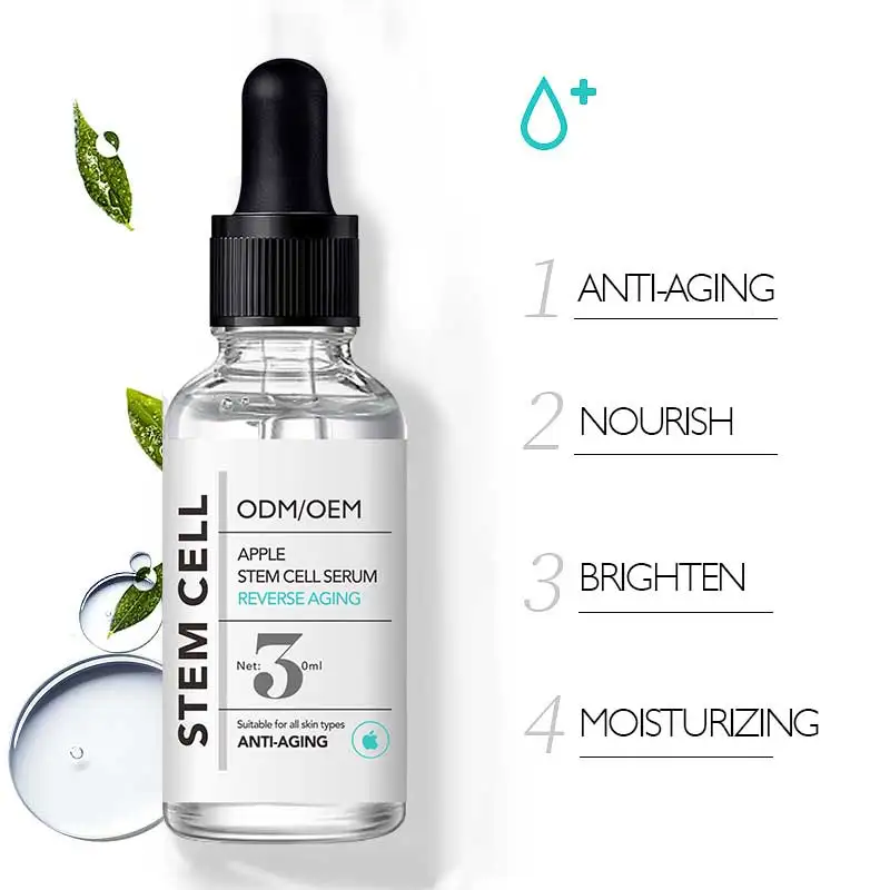Swiss Apple Stem Cell Serum Plant Natural Reduce Aging Signs Wrinkles Discoloration Restore Elasticity to Get Youthful