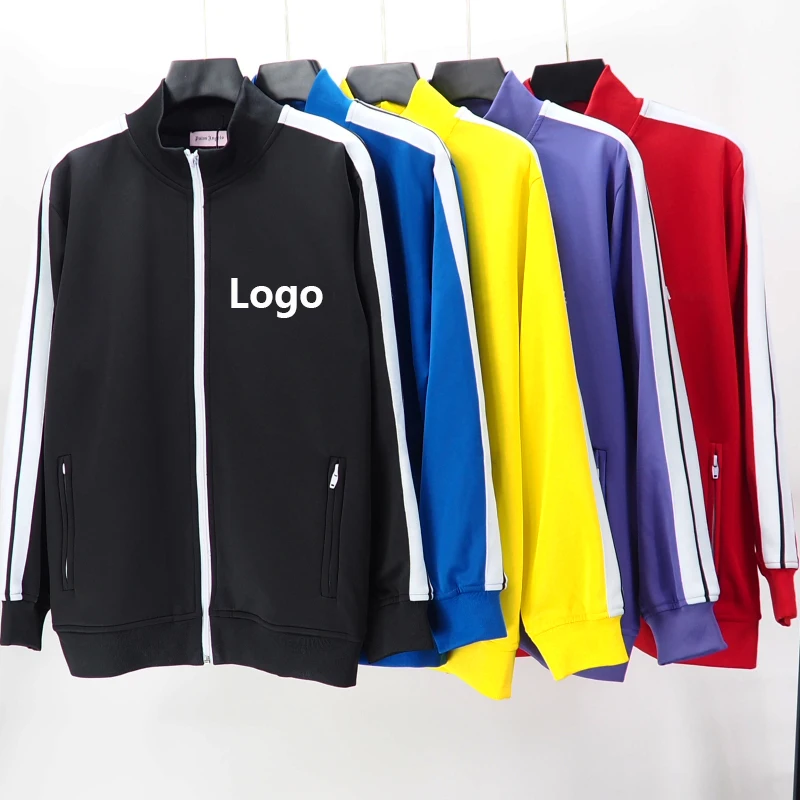 Private Label Track Suit Outfits Two Piece Set Side Stripe Zip up Cotton Sports Men Streetwear Sweatsuit Tracksuit