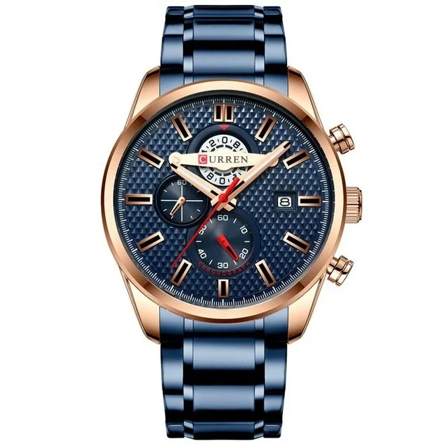 CURREN Waterproof Chronograph Men Watch Luxury Gold Stainless Steel Sport Date Male Clock