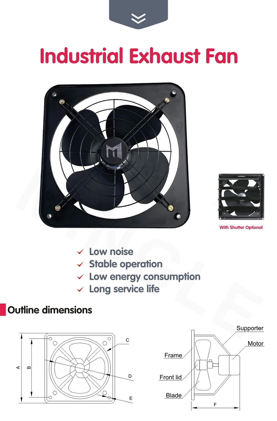 Factory Industrial Exhaust Fan, 220V or OEM, Electric - detail 6