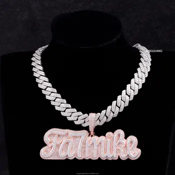 RTS VVS Diamond Pass Diamond Tester Iced Out Moissanite Pendant Custom 925 Silver Hip Hop  Fine Jewelry Pendant Link Chain