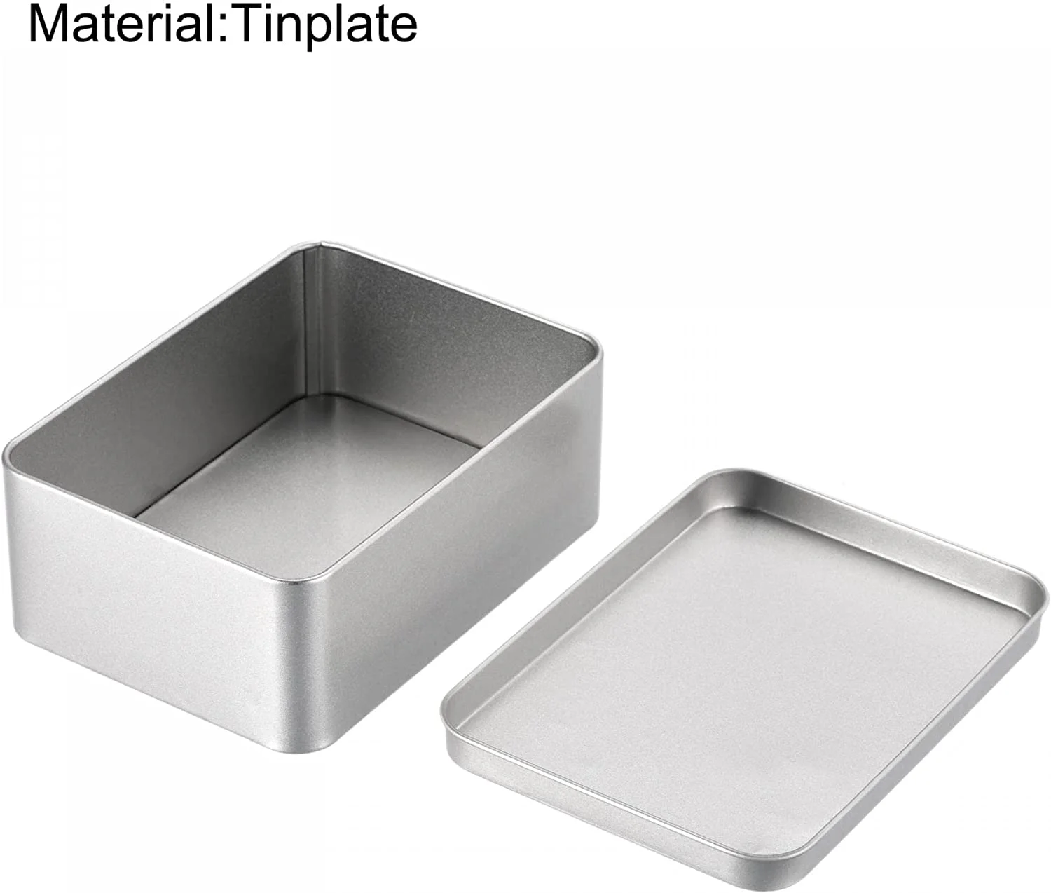 Custom Trending Rectangular Tin Storage Box Emboss Silver Tinplate Gift Metal Box for Chewing Gum Candy Mint Jewelry Electronics