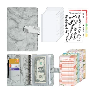 A6 Loose Leaf PU Leather Budget Notebook Budget Binder Planner for Daily Saving