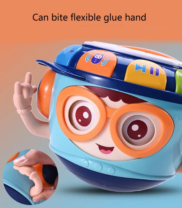 Children multifunctional tumbler hand clap drum baby light soothing music puzzle early education toy for 0-3 years old baby