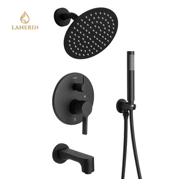 CUPC Bath & Shower Faucets Tub Spout Handheld Shower Matte Black Ducha Bathroom UPC Black Shower Set Bathroom