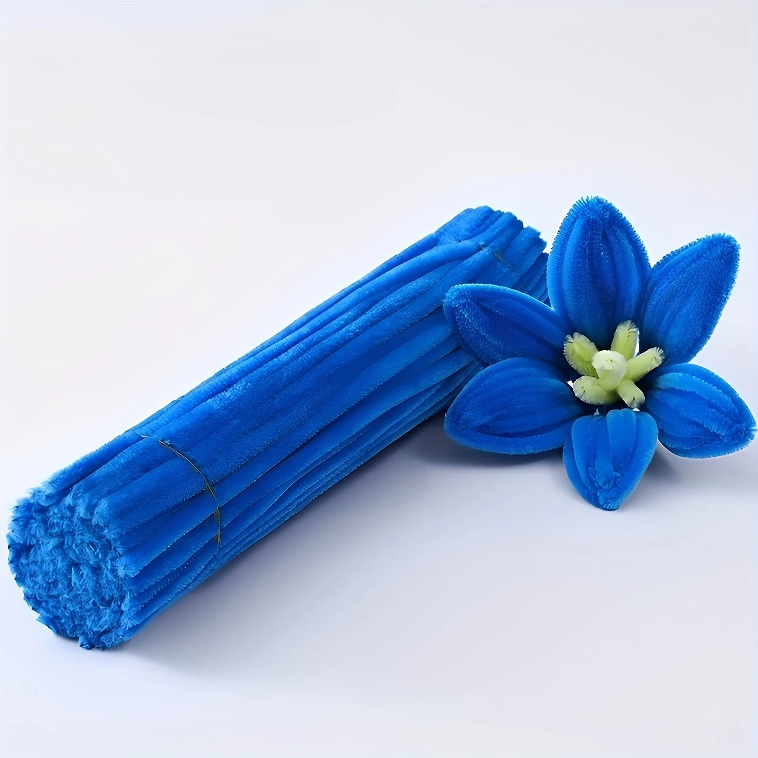 Wholesale 1000 Blue Fuzzy Wire Pipe Cleaners for Crafts