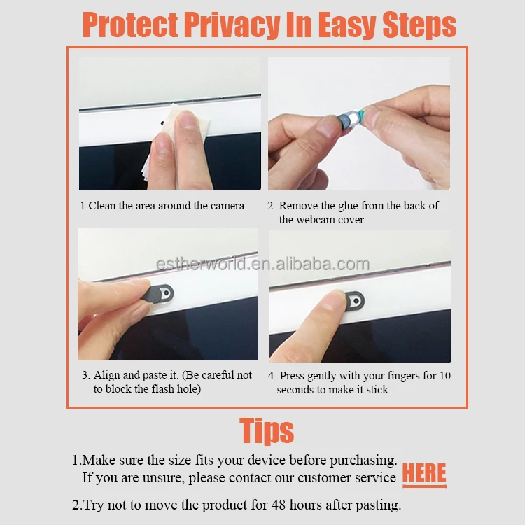 Ultra-Thin Privacy Protection ABS Material Laptop Webcam Cover Slide Compatible with MacBook PC iMac iPad for Etc
