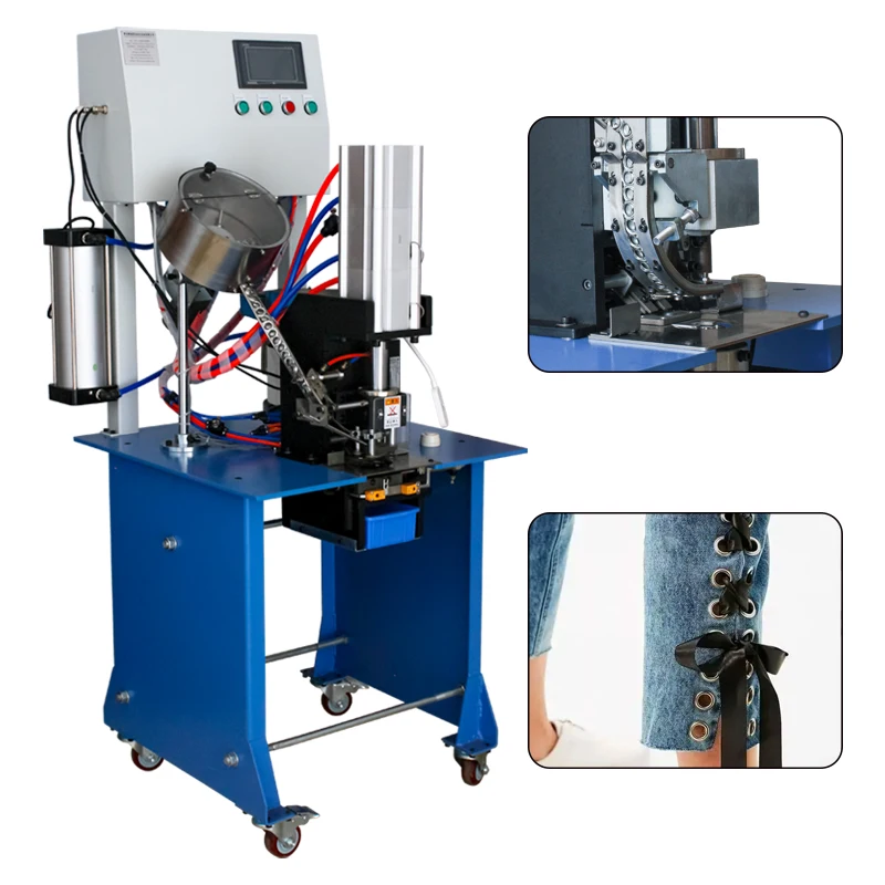 Tarpaulin Used Automatic Eyelet Punching Machine Auto Grommet Setting Machine
