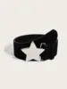 5.8 wide velvet five-star buckle-silver buckle-black