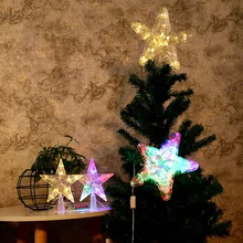 Nicro Festival Party Supplies Christmas Indoor Decoration LED Luminous Five-Pointed Star Colorful Christmas Tree Lights