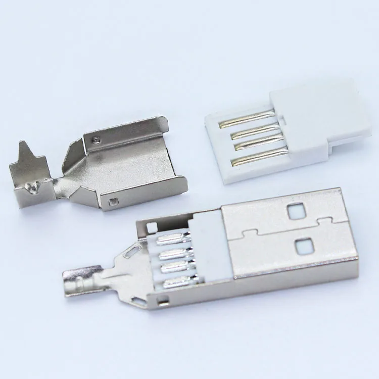 Корпус разъема Usb Type-A 2,0 Usb Pcb плата Plug функция 4 Pin никелевая пластина/позолоченный корпус Usb