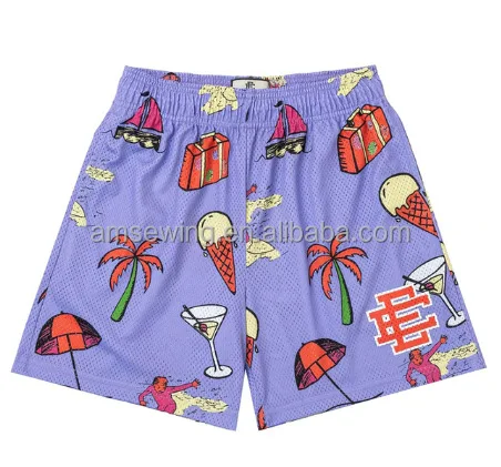 Eco été personnalisé Sublimation respirant maille RPET décontracté gymnase Boardshorts pantalons de survêtement vêtements d'entraînement basket-ball hommes 605_voghion.com