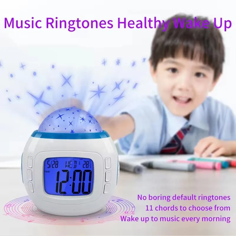 New Style Good Quality Projector Children’s Night Light Star Sky Digital LED Projector Alarm LCD Clock Calendar
