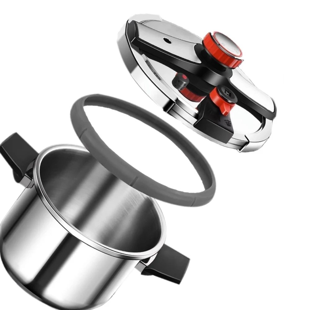 Factory Stock Price Induction Gas Cooker 304 Stainless Steel Pressure Cooker with Stainless Steel Explosion Proof Lid