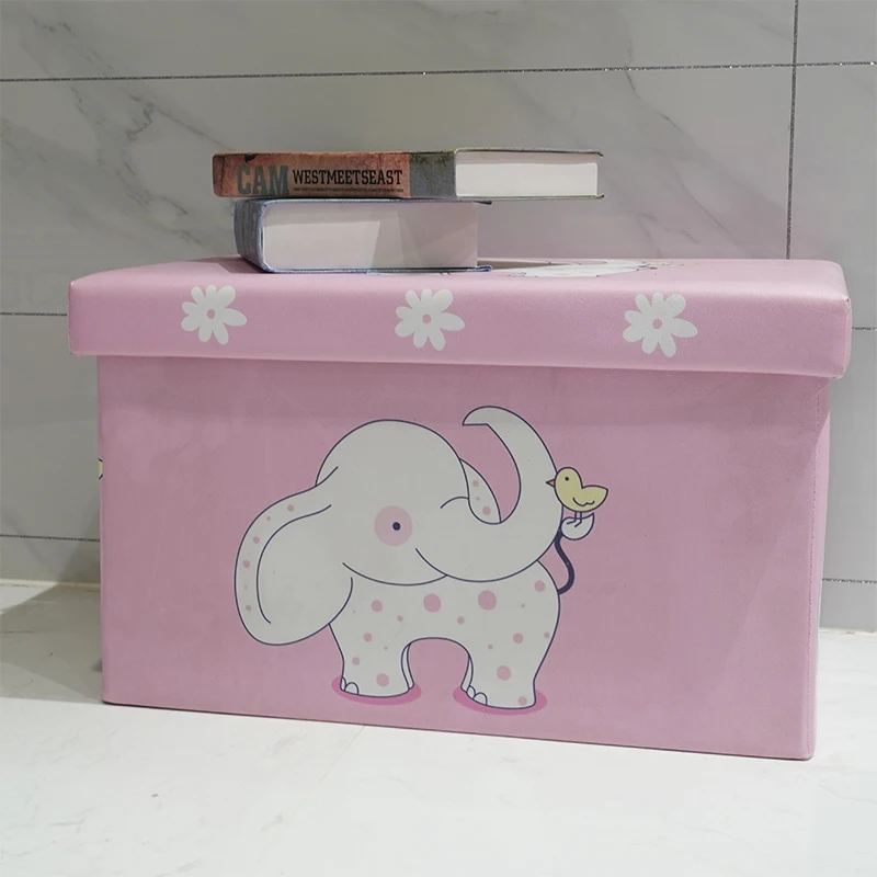 Custom Home Fashion Leather Foldable Modern Fabric Storage Cube Ottoman Bedroom Stool Puff Cushion