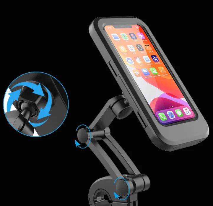 Bike Phone Holder Waterproof Motorcycle Phone Holder with TPU Touch Screen 360 degree Universal Bicycle Mobile Mount for iPhone