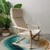 Sedia Pelou in tessuto di cotone color bianco sporco con struttura in ferro