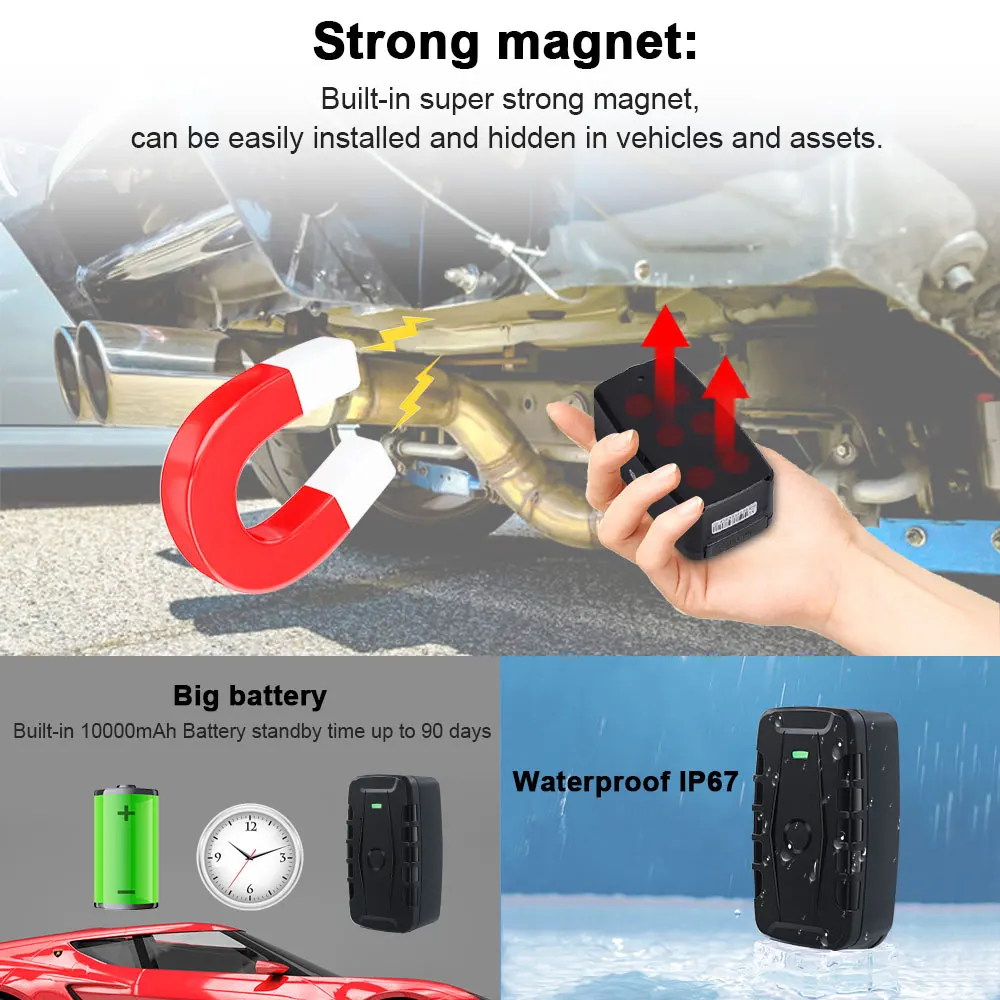 Tracker GPS 4G Tempo Reale Tracking Localizzazione GPS per  Auto/moto/veicolo GPS Tracker con Potente Magnete Dispositivo App Gratuita  e Percorso