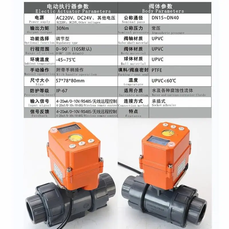 Wireless Retic Valve Custom PVC Electric Ball Valve Wireless WiFi Remote Control Actuator ...