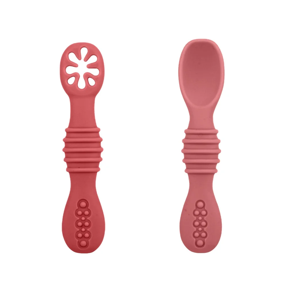 BPA Free Pre-Toddler Training Infant Feeding Set Food Grade Silicone Baby Spoon and Fork Safe for Eating (بی پی ای فری پری تاولر ترنینگ نوزادان تغذیه سیتی سیلیکون شیرینی قاشق و چنگال)