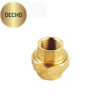 Hexagon  brass copper union with female thread 1/2"  brass pipe fittings support customization